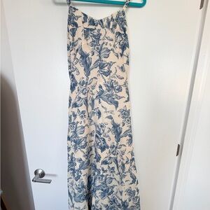 Blue and White Floral Maxi Dress